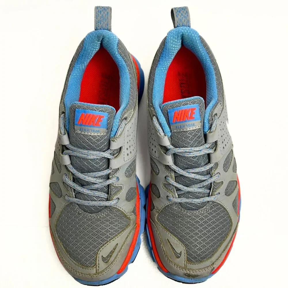 Nike Flex Trail Women's Size 6 Gray Blue Orange Running Shoes 537696-004